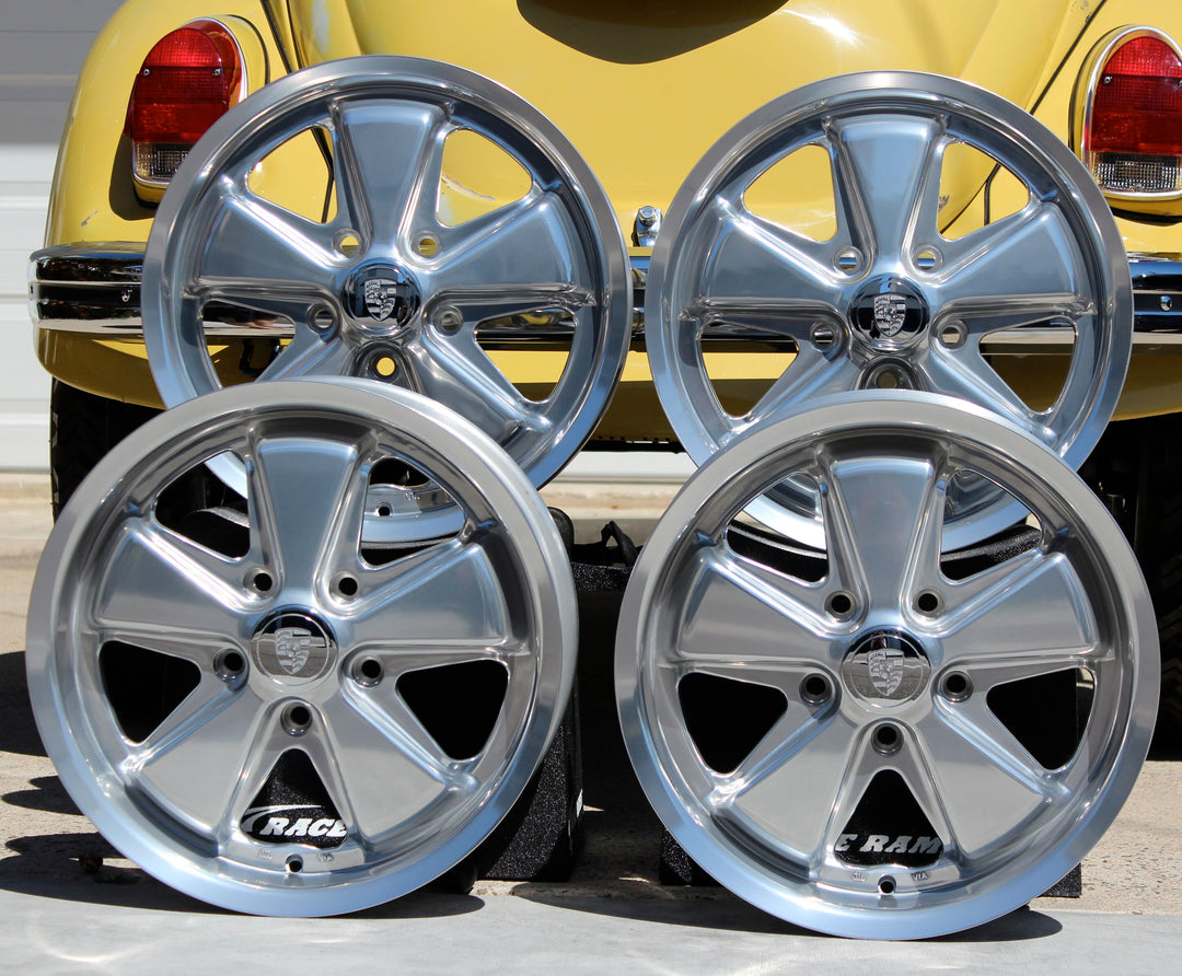 Empi 17x4.5 and 17x6  Inch Fuchs VW Wheel sets