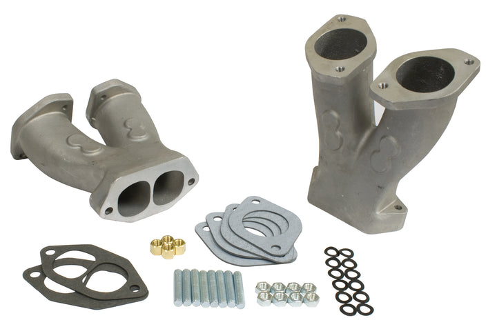 Empi As Cast Match Ported VW Intake Manifolds With NOS Boss For HPMX Carbs  - Air Cooled Vintage Works