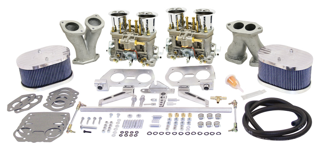 Empi Deluxe Dual HPMX VW Carburetor Kit With Billet Air Cleaners  - Air Cooled Vintage Works