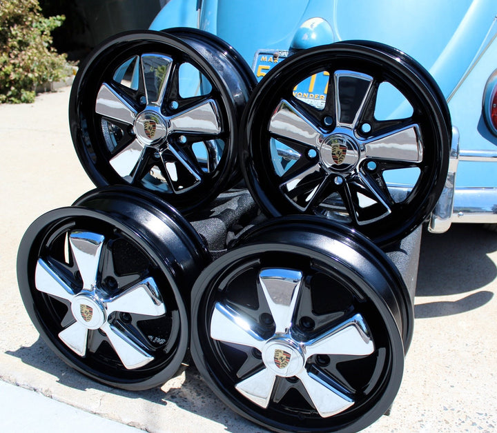 Midnight Gloss Black Fuchs with Chrome Spokes and Detailed Caps