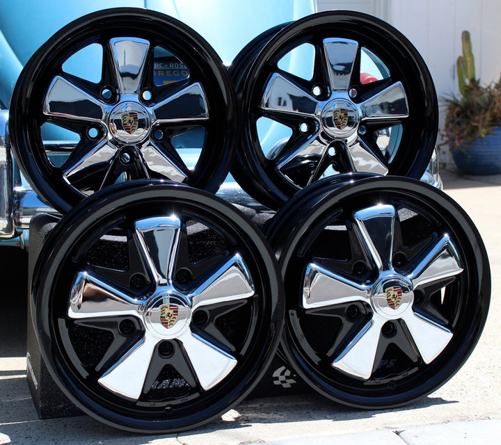 Midnight Gloss Black Fuchs with Chrome Spokes and Detailed Caps