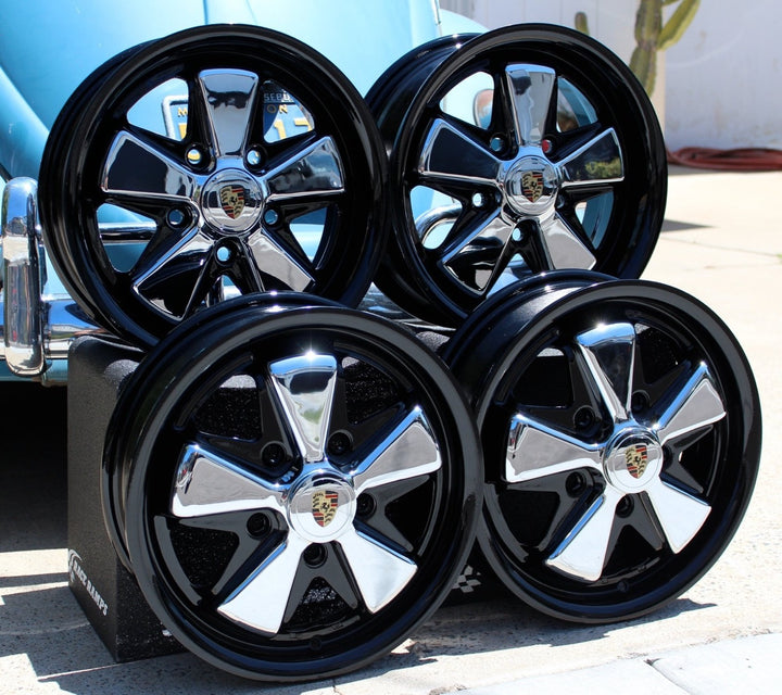 Midnight Gloss Black Fuchs with Chrome Spokes and Detailed Caps