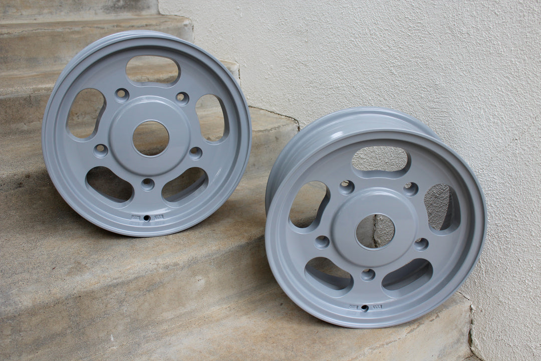 Dove Gray Custom Powdercoated Empi Dish VW Wheels- Aircooled Vintage Works