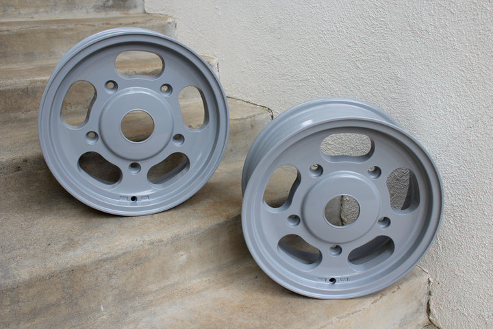 Dove Gray Custom Powdercoated Empi Dish VW Wheels- Aircooled Vintage Works
