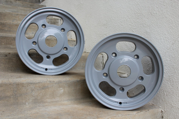 Dove Gray Custom Powdercoated Empi Dish VW Wheels- Aircooled Vintage Works
