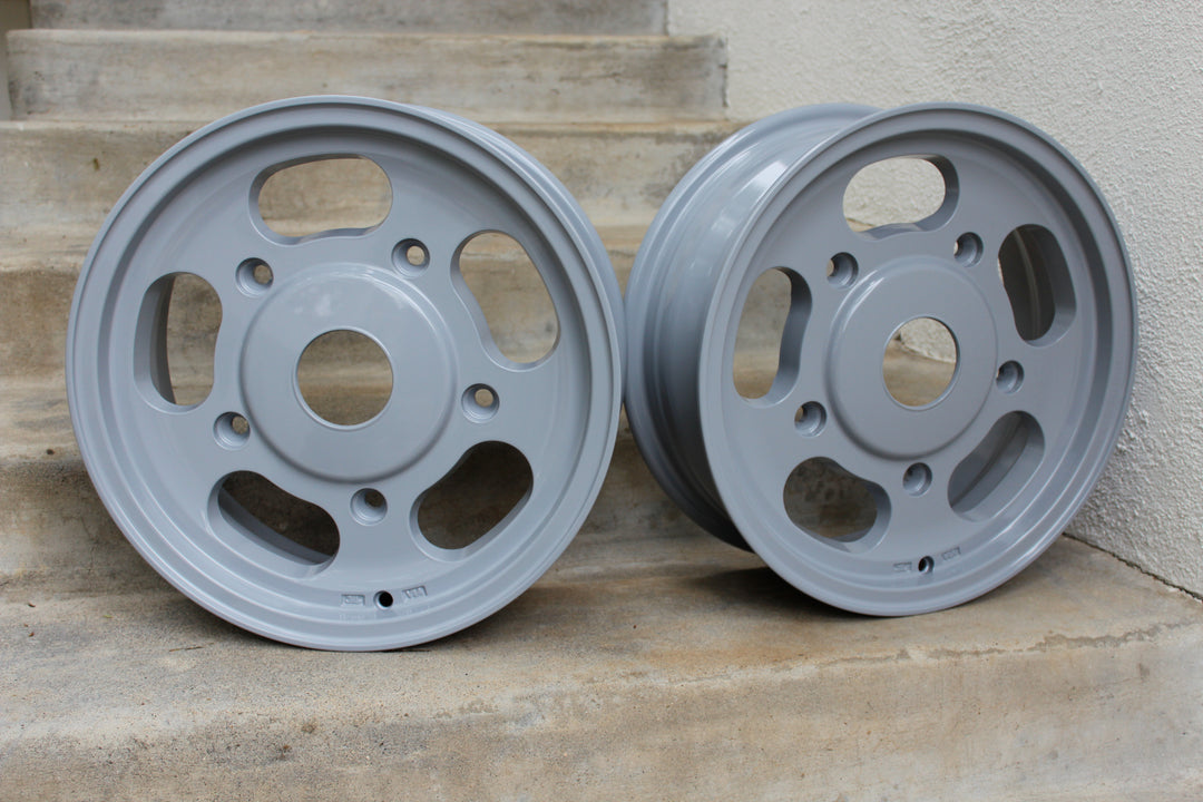 Dove Gray Custom Powdercoated Empi Dish VW Wheels- Aircooled Vintage Works