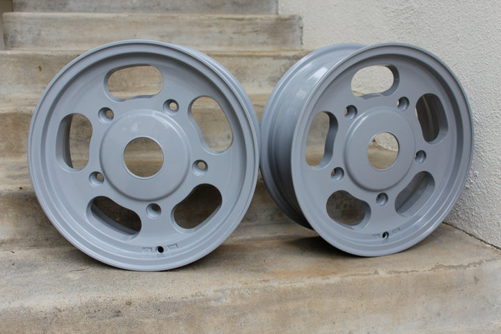Dove Gray Custom Powdercoated Empi Dish VW Wheels- Aircooled Vintage Works