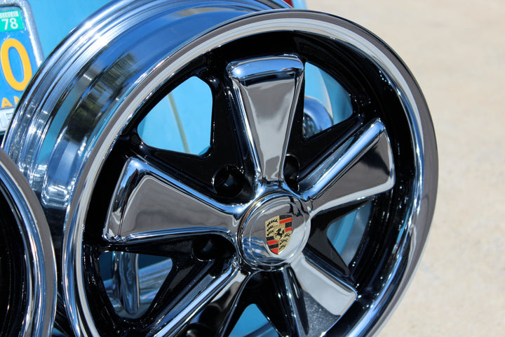 Baywindow VW Bus 5x112 Pattern Chrome and Detailed Fuchs Wheels