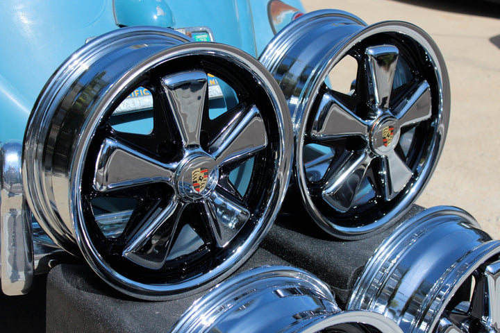 Baywindow VW Bus 5x112 Pattern Chrome and Detailed Fuchs Wheels