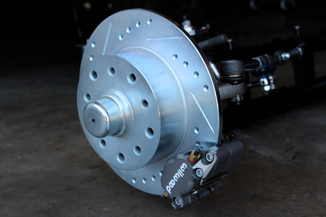 VW Bug Front Drop Spindle Drilled Rotor Disc Brake Kits with WILWOOD Calipers