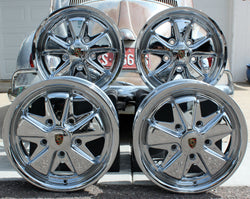Chrome Staggered Fuchs VW Wheel Set