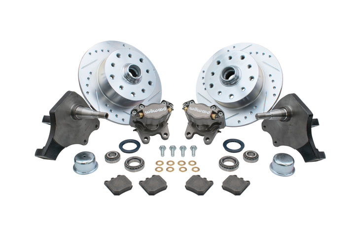 VW Bug Front Drop Spindle Drilled Rotor Disc Brake Kits with WILWOOD Calipers