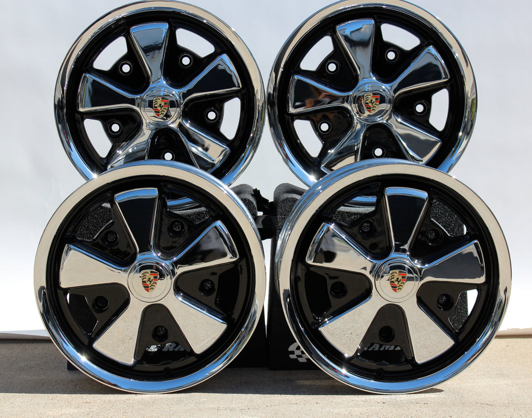 Wide 5 x205 VW Chrome And Detailed Fuchs Wheels