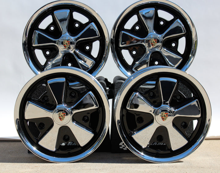 Wide 5 x205 VW Chrome And Detailed Fuchs Wheels