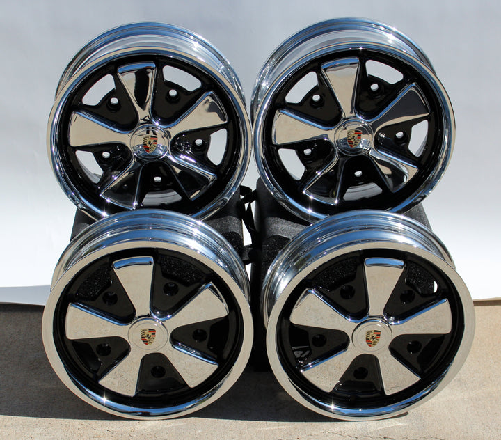 Wide 5 x205 VW Chrome And Detailed Fuchs Wheels