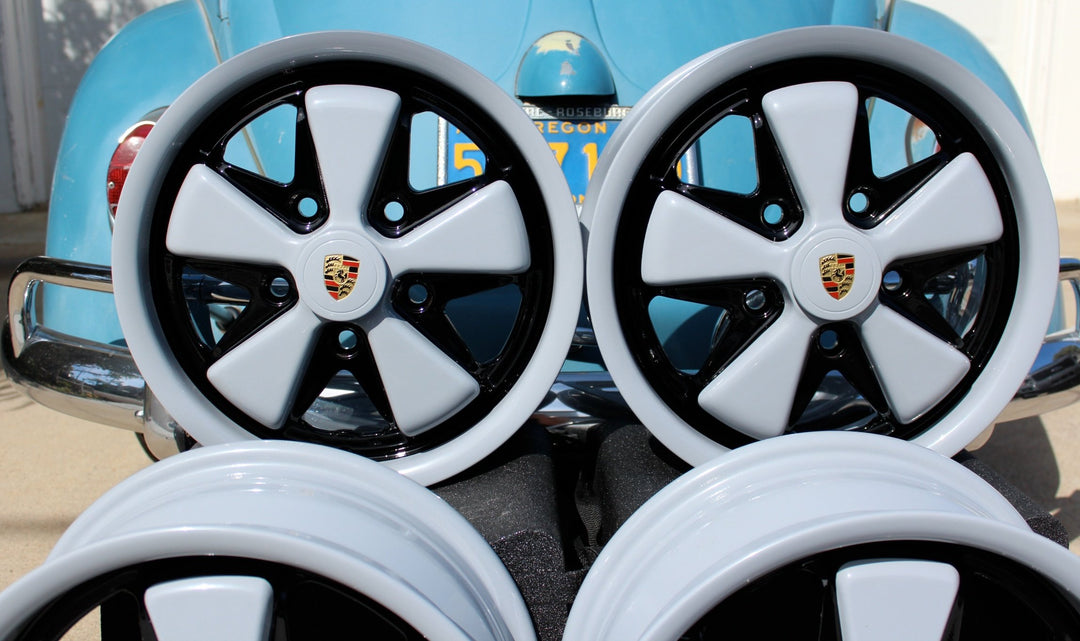 Dove Gray Detailed Porsche Fuchs Wheels  - Air Cooled Vintage Works