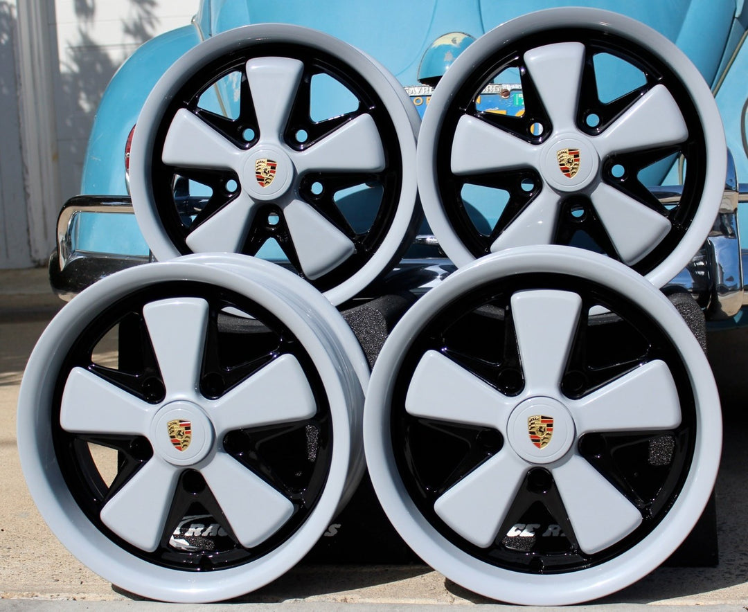 Dove Gray Detailed Porsche Fuchs Wheels  - Air Cooled Vintage Works