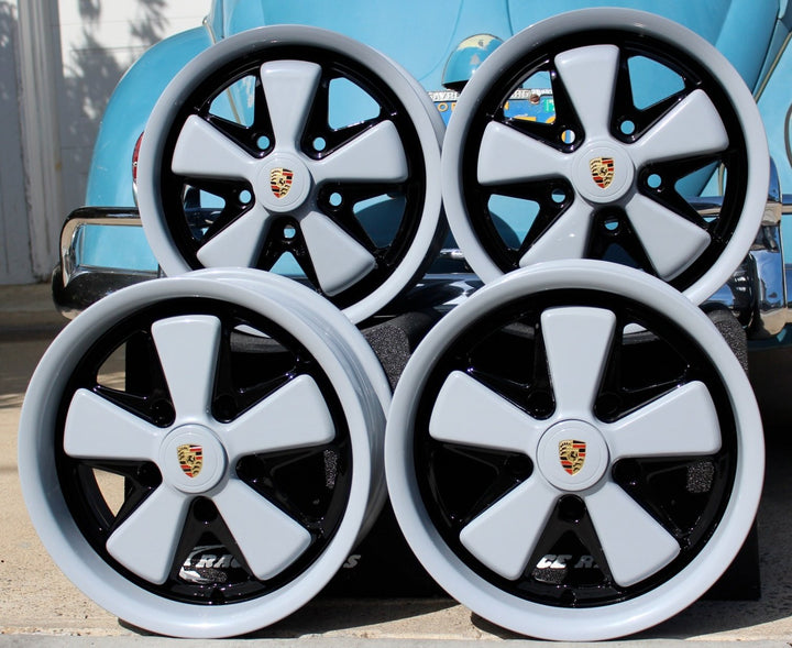 Dove Gray Detailed Porsche Fuchs Wheels  - Air Cooled Vintage Works