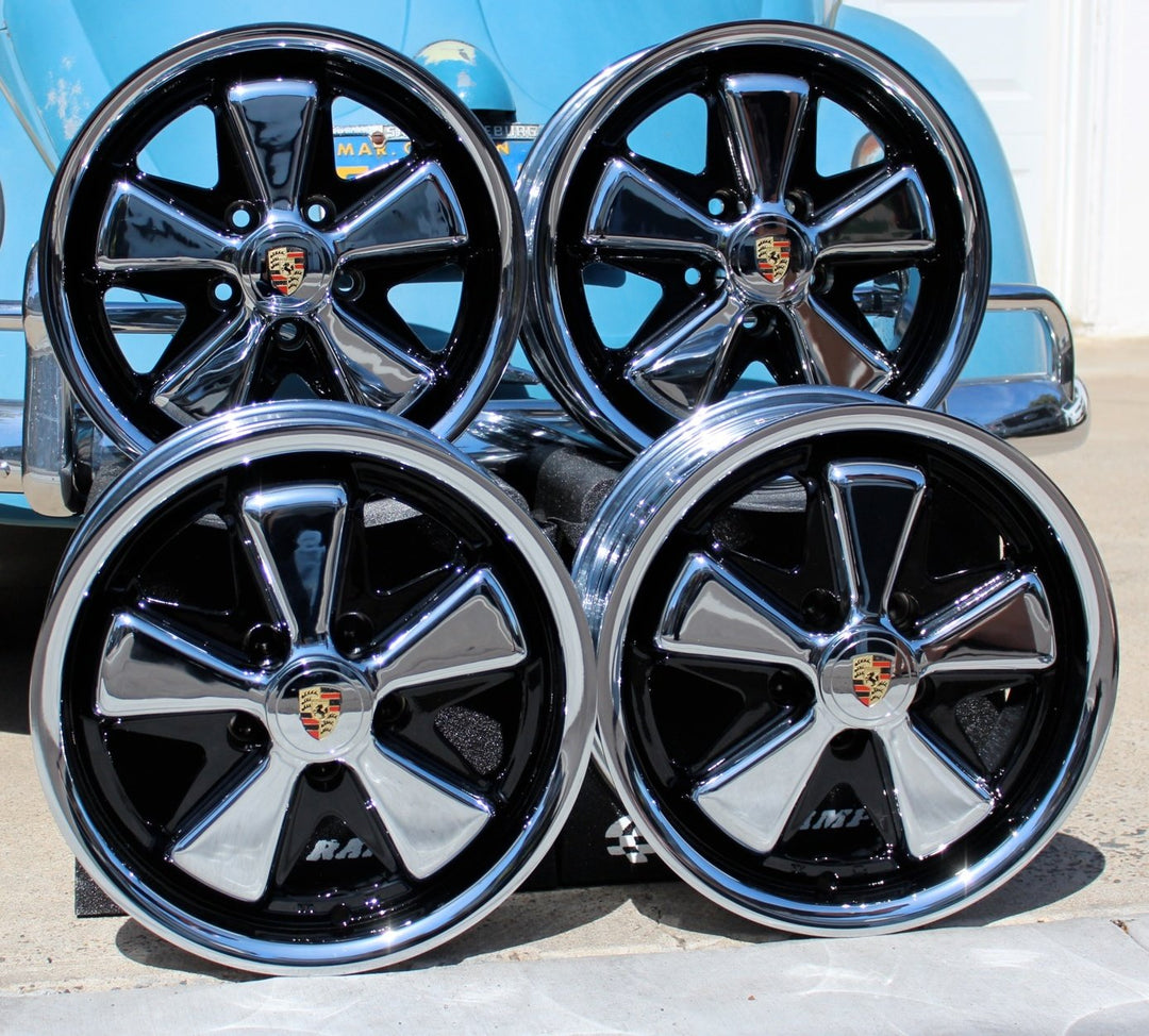 Baywindow VW Bus 5x112 Pattern Chrome and Detailed Fuchs Wheels