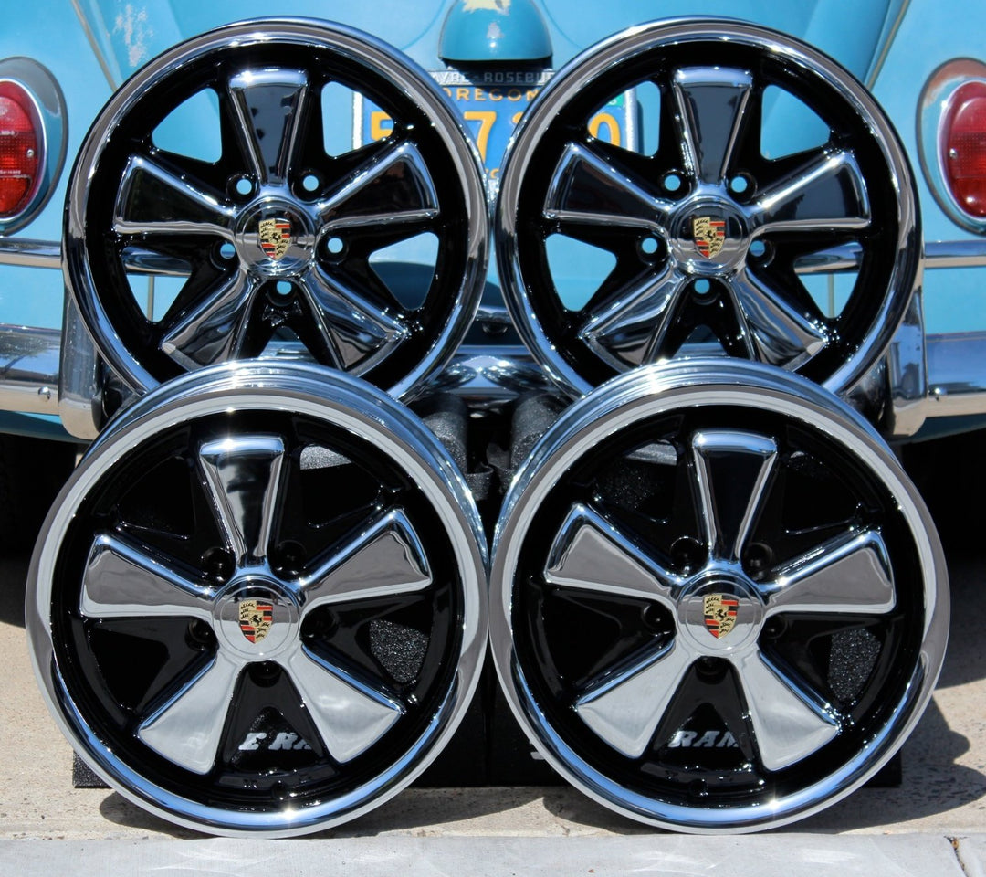 Baywindow VW Bus 5x112 Pattern Chrome and Detailed Fuchs Wheels