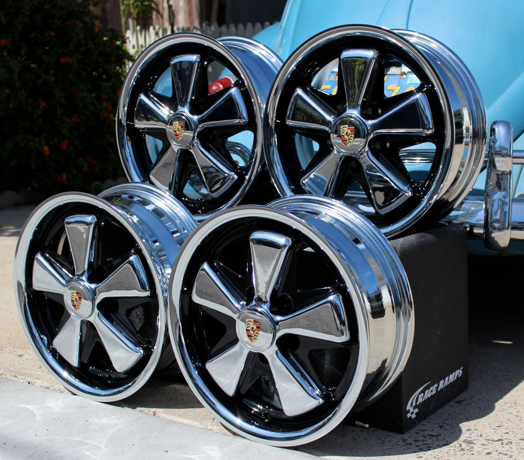 Baywindow VW Bus 5x112 Pattern Chrome and Detailed Fuchs Wheels