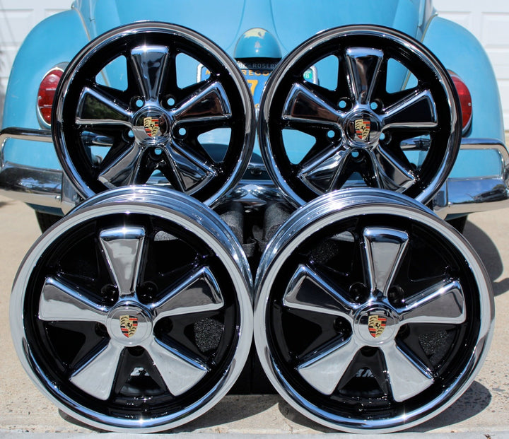 Baywindow VW Bus 5x112 Pattern Chrome and Detailed Fuchs Wheels