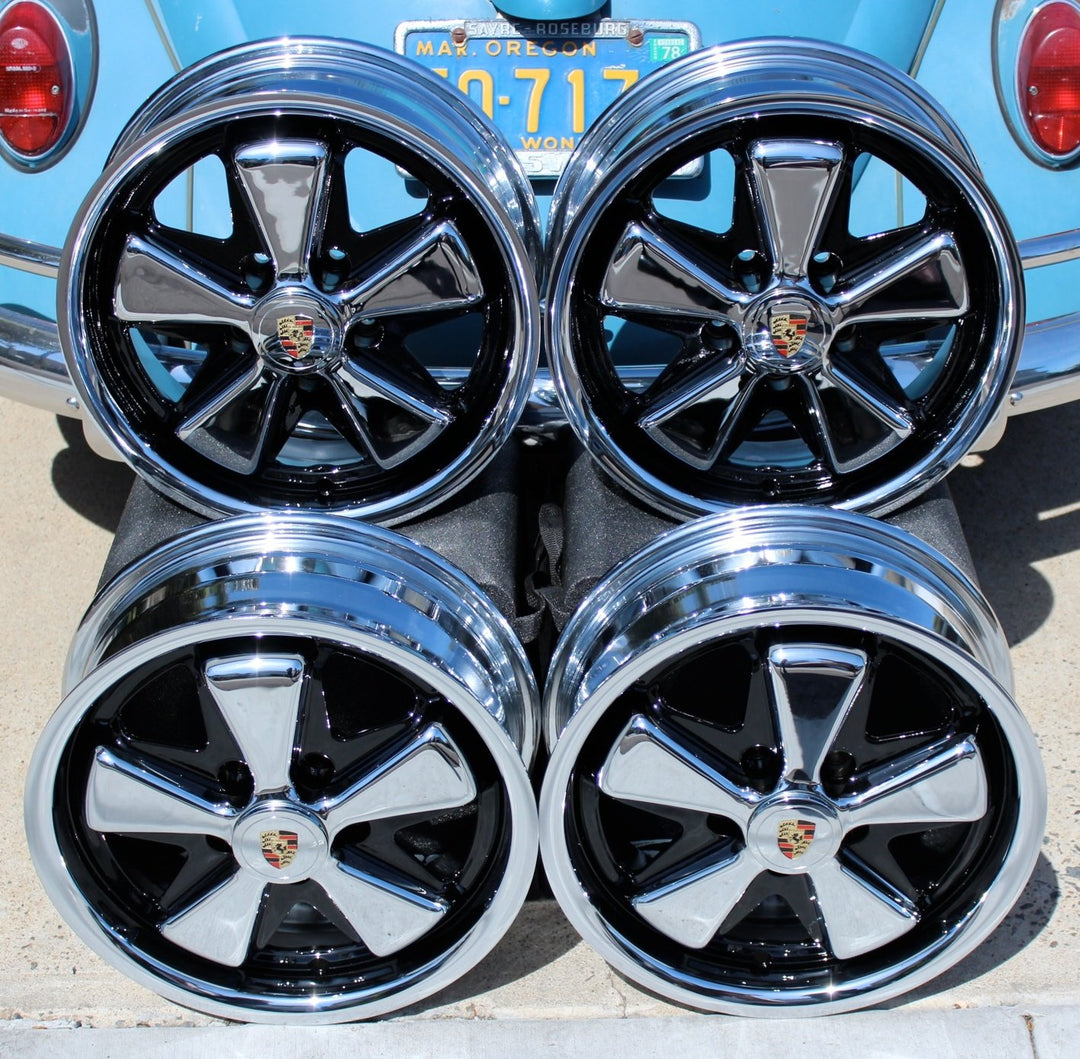 Baywindow VW Bus 5x112 Pattern Chrome and Detailed Fuchs Wheels