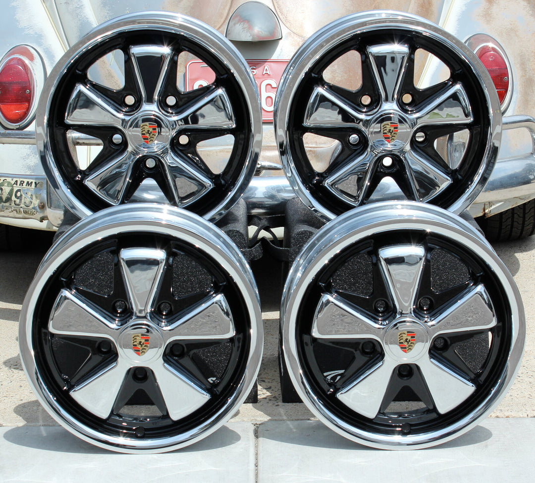 Chrome and Detailed Porsche VW Fuchs Wheels