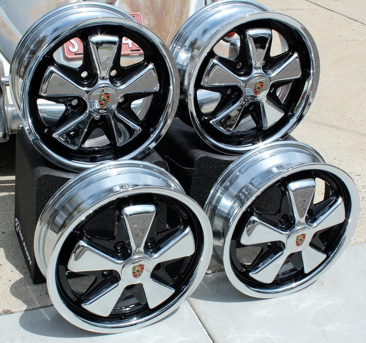 Chrome and Detailed Porsche VW Fuchs Wheels