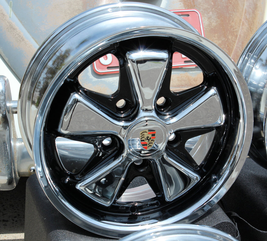 Chrome and Detailed Porsche VW Fuchs Wheels