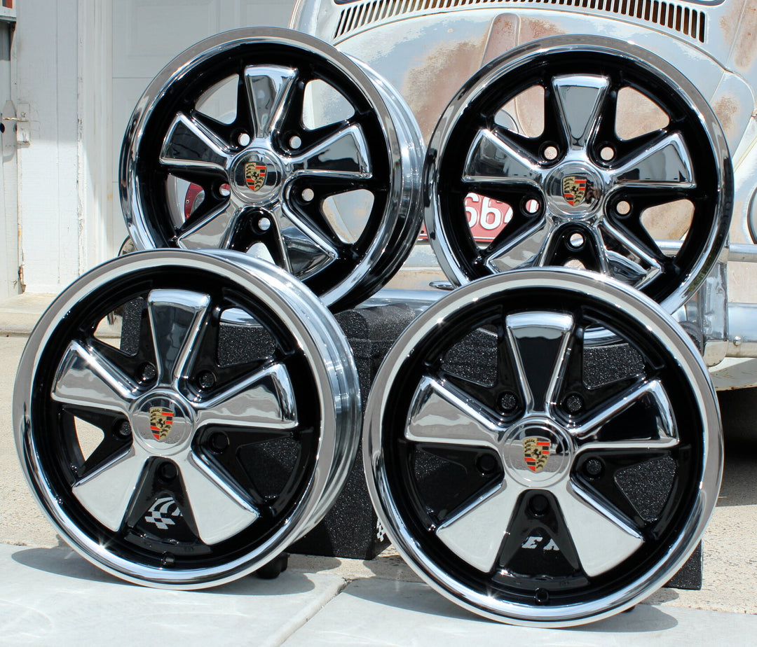 Chrome and Detailed Porsche VW Fuchs Wheels