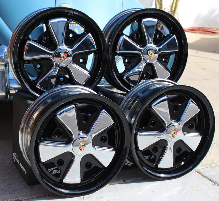 Black Lip Chrome and Detailed 5x205 Fuchs Wheels